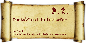 Munkácsi Krisztofer névjegykártya