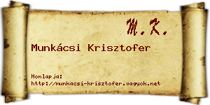 Munkácsi Krisztofer névjegykártya